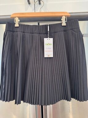 Swing Control Golf Black Pleated Mini Skirt L